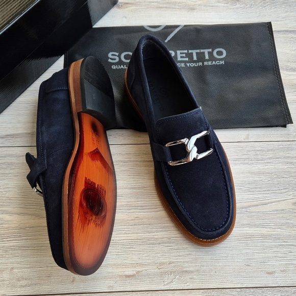 Men's Suede Leather Buckle Loafers - Picture 3 of 6